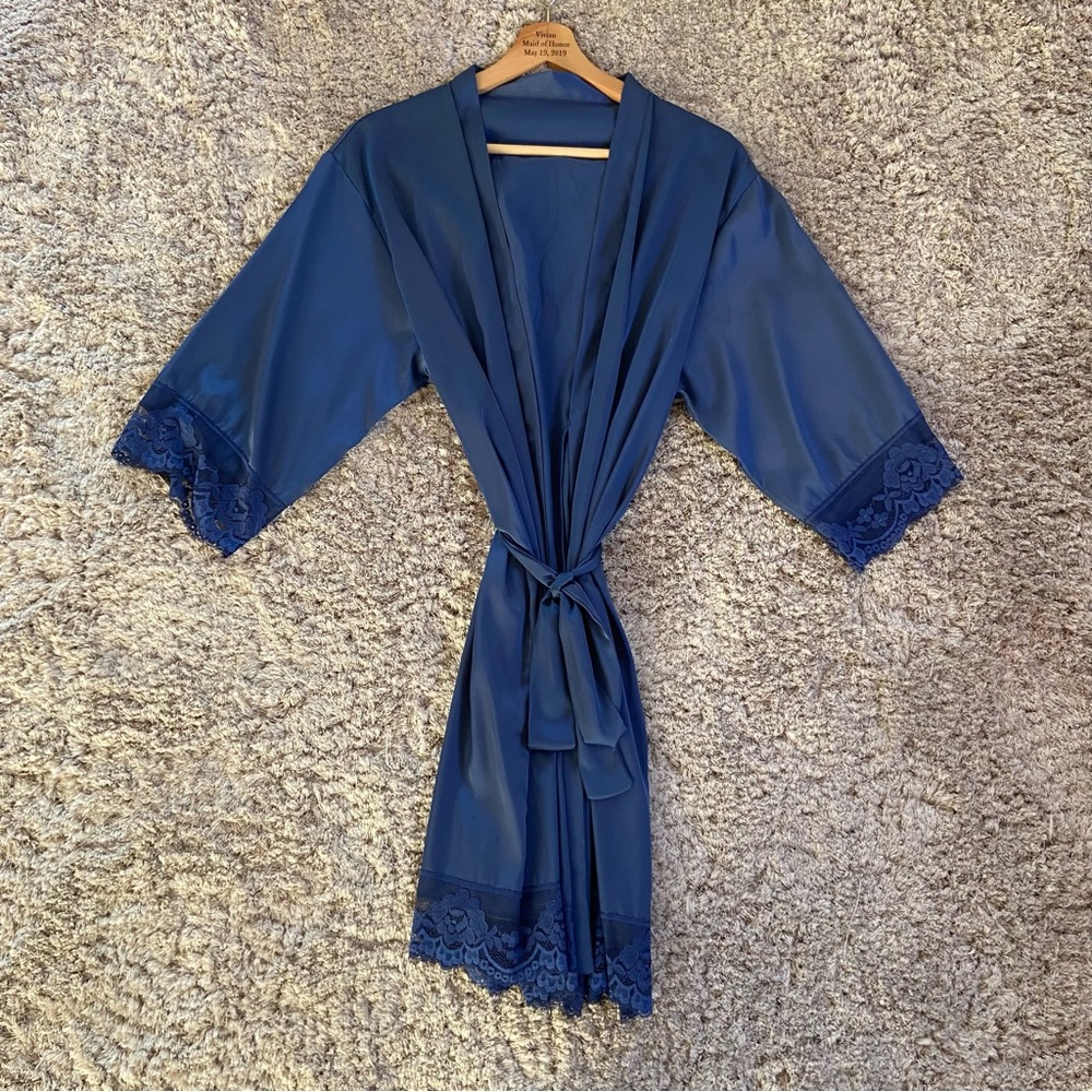 Blue maid of honor robe